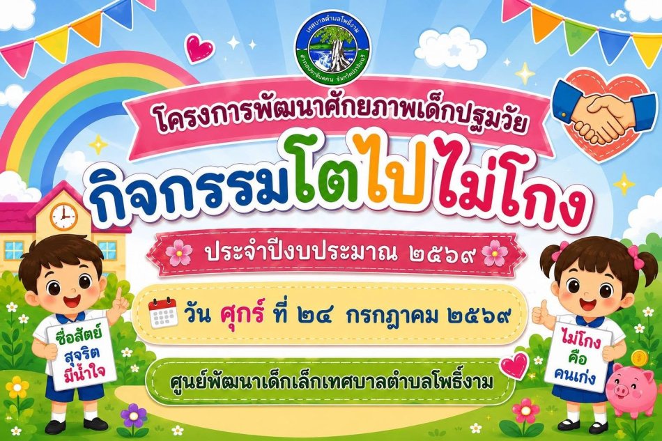 โครงการพัฒนาศักยภาพเด็กปฐมวัยกิจกรรมโตไปไม่โกง